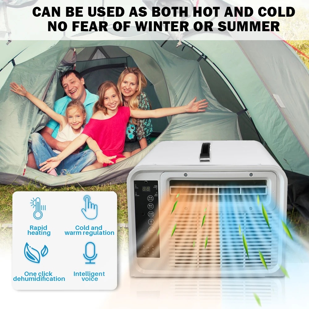 

Aspligo 220V New Mini Tent Air Conditioner Intelligent Downshift Heat and Cool Camping Air Conditioning for ​Bedroom Kitchen
