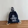 Kids Backpack Drawstring Closure Kids School Bags Children's Plaid Backpack For Boys Girls Canvas Bag School Bags 5