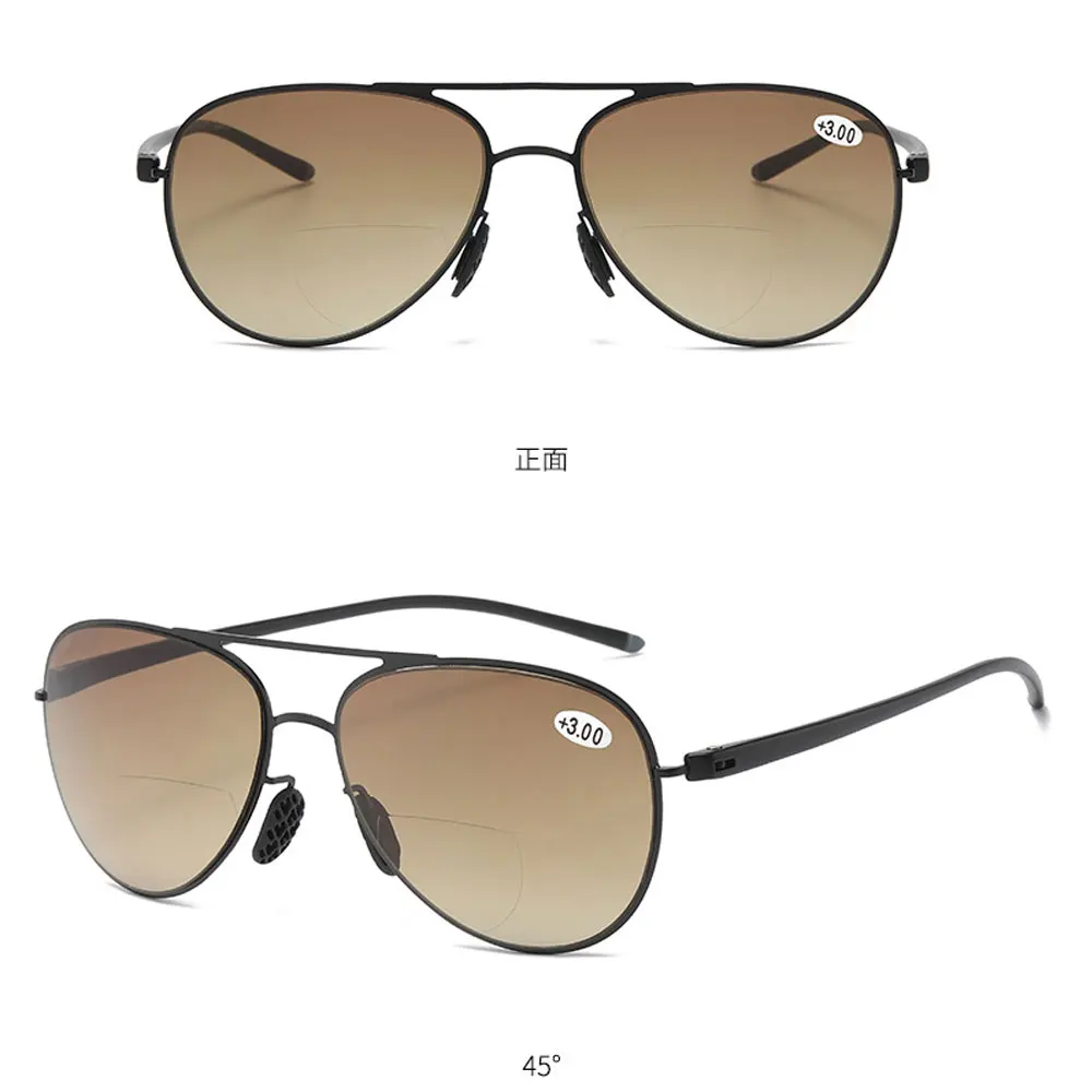 Bifocal Reading Glasses Men Sun Glasses Unisex Light Luxury Eye
