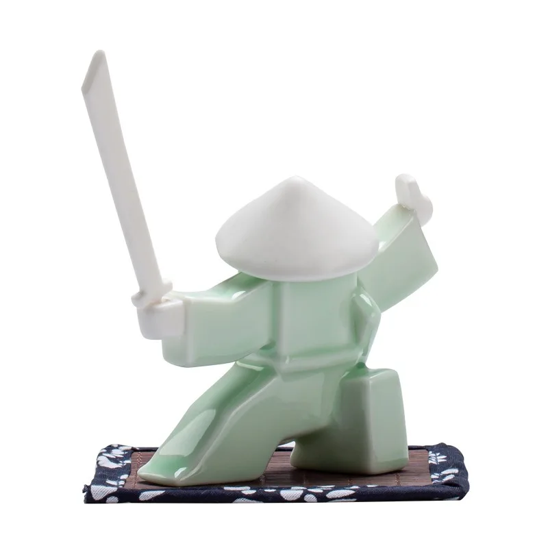 Creative Ceramic Jianghu Warrior Incense Burner Ornament New Chinese Style Home Indoor Blocky Samurai  Sandalwood Incense Holder