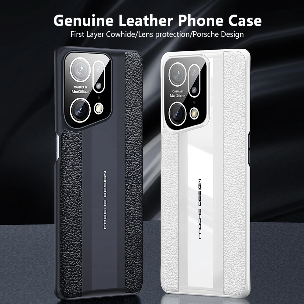 FindX5 Genuine Leather Phone Case for OPPO Find X5 Pro Luxury 100% Natural leather Protection Cover For Find X5 Capa