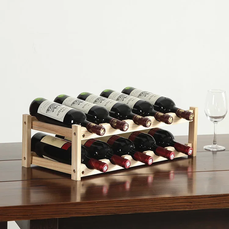 Red Wine Cabinet Display Rack Wood Bottle Storage Rack Simple Designer Household Solid Wood Ornaments Home Decor #060A