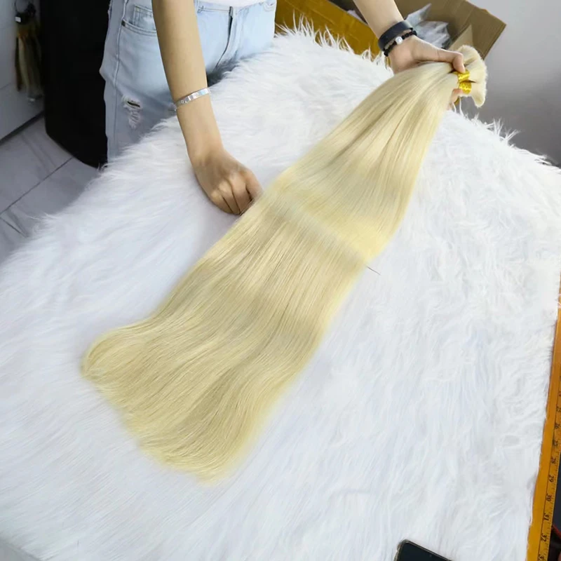 Hot Bulk Human Hair Straight Hair For Braiding No Weft Extensions Color #60 Remy Human Bulk Bundles For Braid