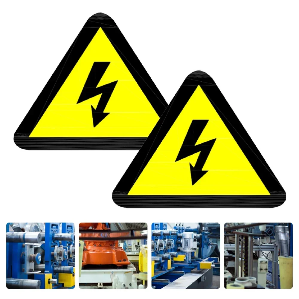 Yellow Warning Labels Hazardous Voltage Safety Signs Waterproof PVC Warning Signs Sticker for High Voltage Decal Stickers