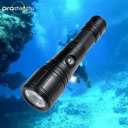 IP68 LED Flashlight Underwater XHP50 Rechargeable 26650 Scuba Diving Torch Lights