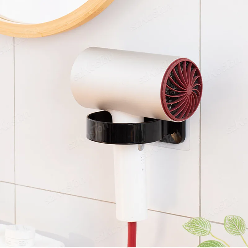 No Punching Hair Dryer Holder Adhesive Wall Mount Organizer Bath Rack Image 5