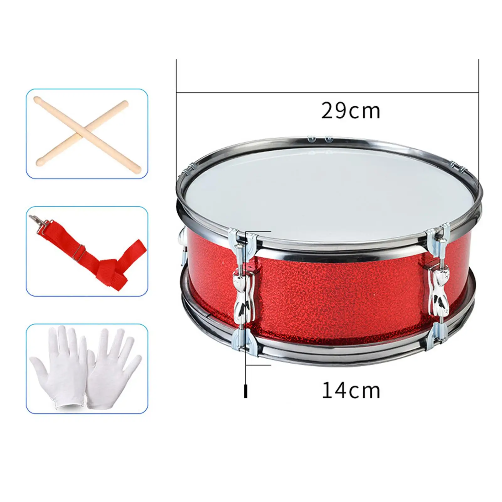 11inch Snare Drum Professional Musical Instruments for Kids Boys Girls Teens Drum Sets Snare Accessories Musical Toys