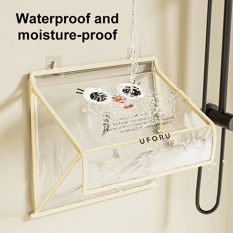 UFORU Bathroom waterproof hanging bag Bathroom bath clothes storage bag storage shelf Dormitory toilet wall hanging artifact 6