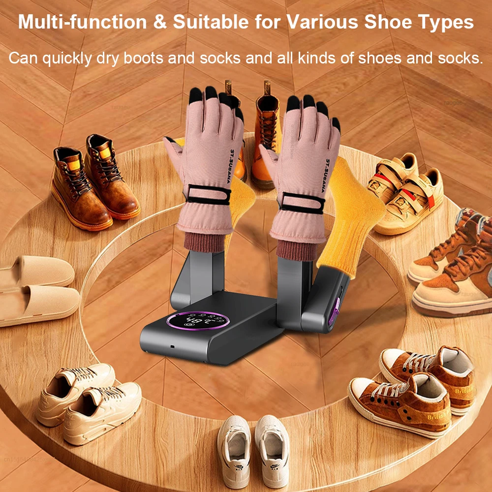 Shoe Dryer Portable Foldable Footwear Dryer  Intelligent Timer Quick Drying Deodorizing Sterilizing Dryer for Slippers Sneaker 2