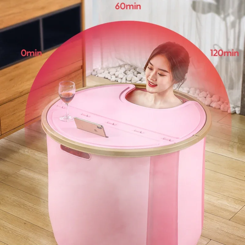 Portable Bathtub Athletes Adults Bath Bucket Freestanding Soaking Bathtub for Household Full-body Bathroom Constant Temperature