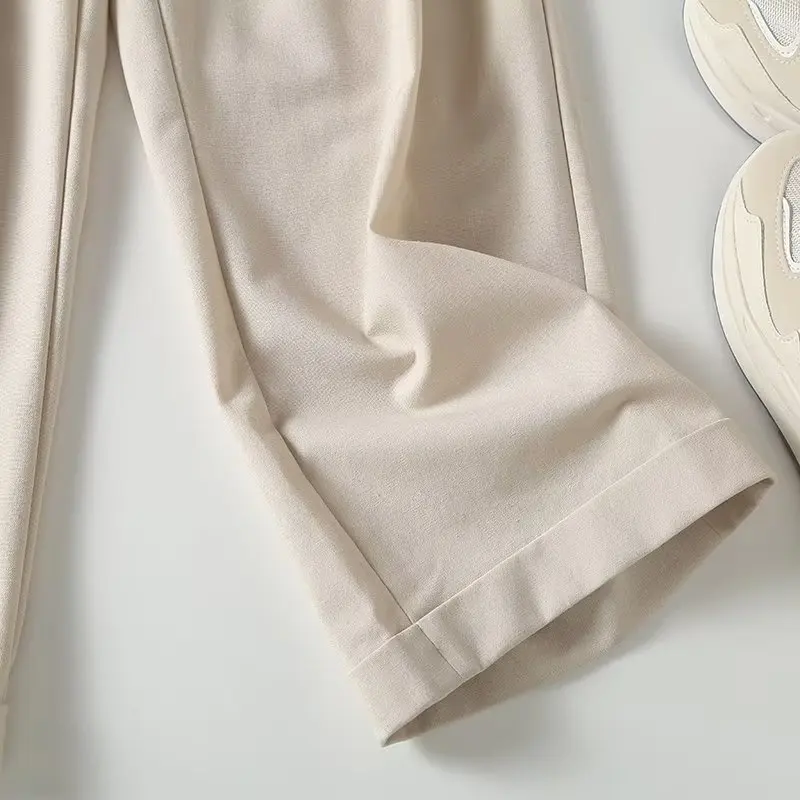 Dave&Di Japanese Style  Multi-Color Loose Simple Casual Pleated Pants High Waist Cotton Linen Commuter Trousers Ladies