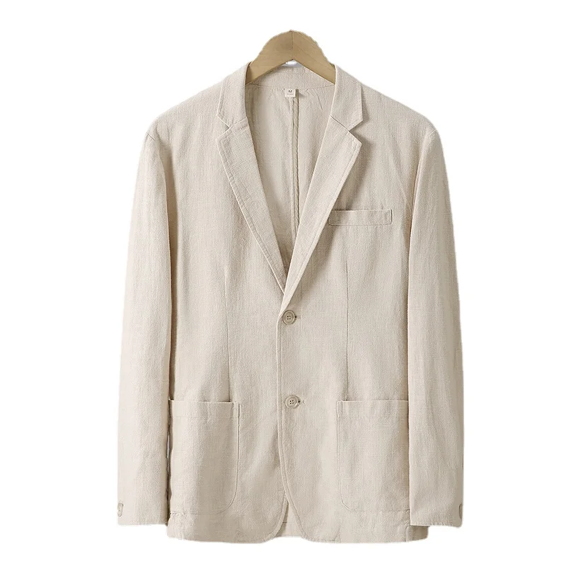 

New Arrival Fashion Spring and Autumn Men's Business Linen Blazer Men Jacket Suit Large Size M L XL 2XL 3XL
