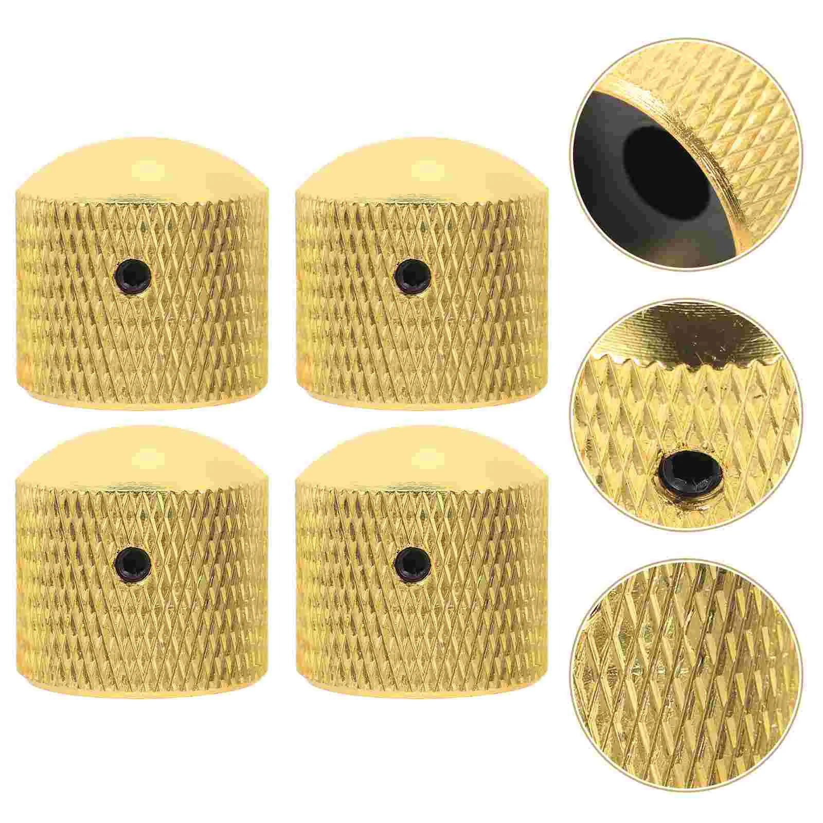 

4 Pcs Bass Guitar Knob Volume Knobs Control Metal Professional Potentiometer Bass Accessories Button