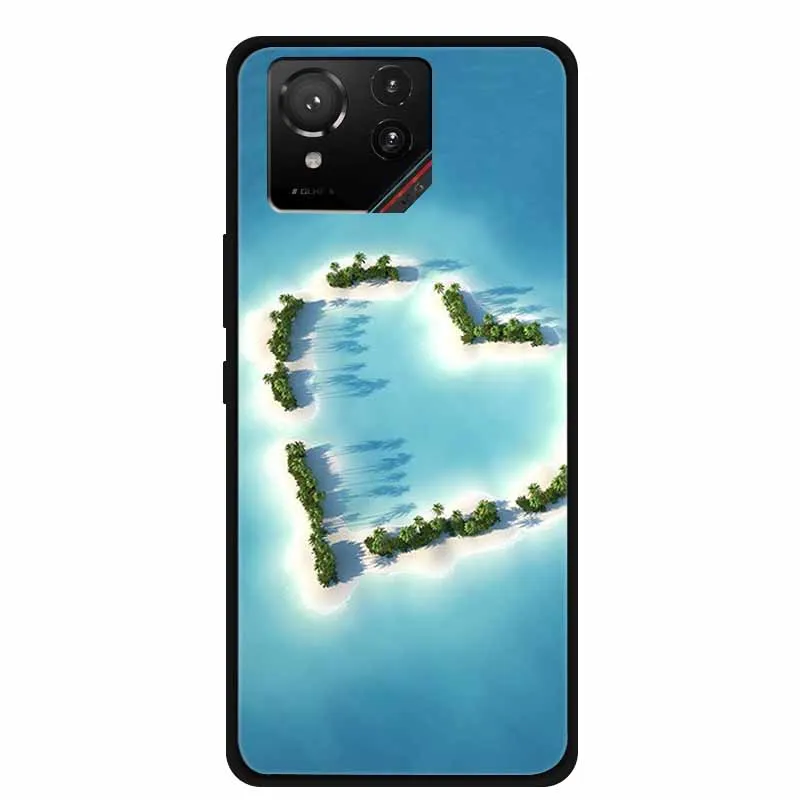 Cartoon Printed Soft Black Silicone Phone Case