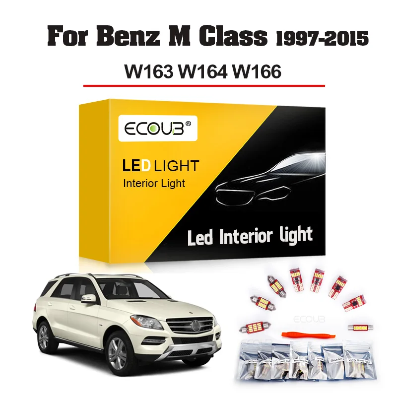 Led Interni Kit Per Mercedes Benz W166 W164 W163 Classe M Ml 350 400 500 55 63 Amg 270 230 320 430 300 250 (1997-2015)