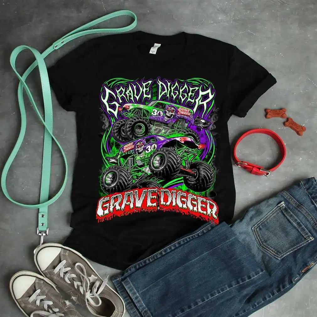 Monster Jam Grave Digger Monster Truck Art Fans T-Shirt Divertente