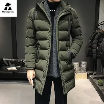 Men Long Down Jackets Winter Coats Chaquetas Hooded Casual Winter Parkas High Quality Male Green Warm Parkas Coats Size 8XL 1