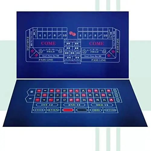 

36 x 72 Inches Roulette Table & Craps Table Top Casino Felt Professional Grade Mat