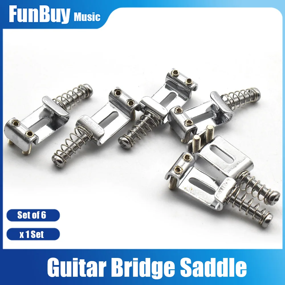 

6 Saddle Guitar Bridge Pull String Code Electric Guitar Saddle for ST TL Accessories Tools Chrome