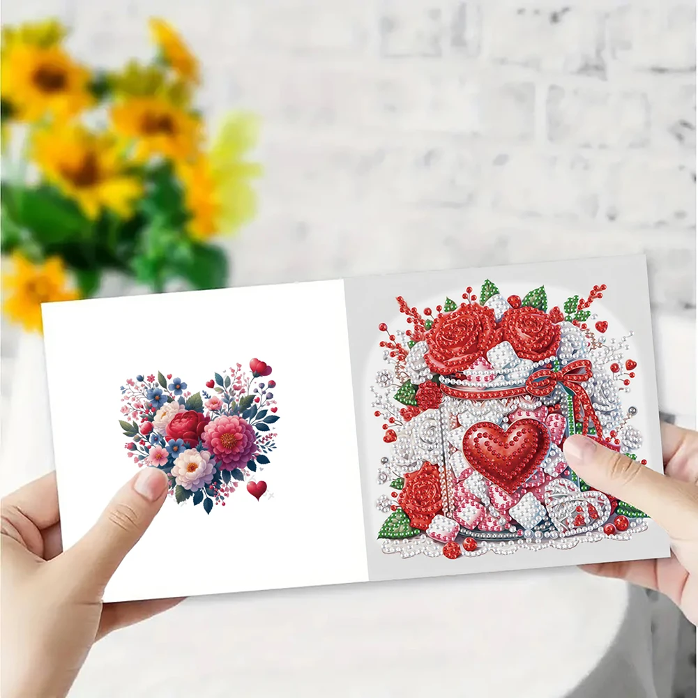 Valentines Day Angel Diamond Handmade Card DIY Diamond Painting Kit 6Pcs for Holiday Party Favors