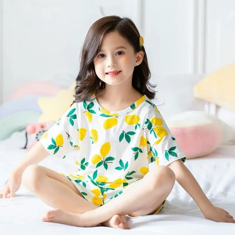 Teenage Girls Pajamas New Summer Cartoons Rabbit Children's Clothing Boys Sleepwear  Cotton Pyjamas Sets For Kids 4 6 8 10 Years cotton nightgowns Sleepwear & Robes