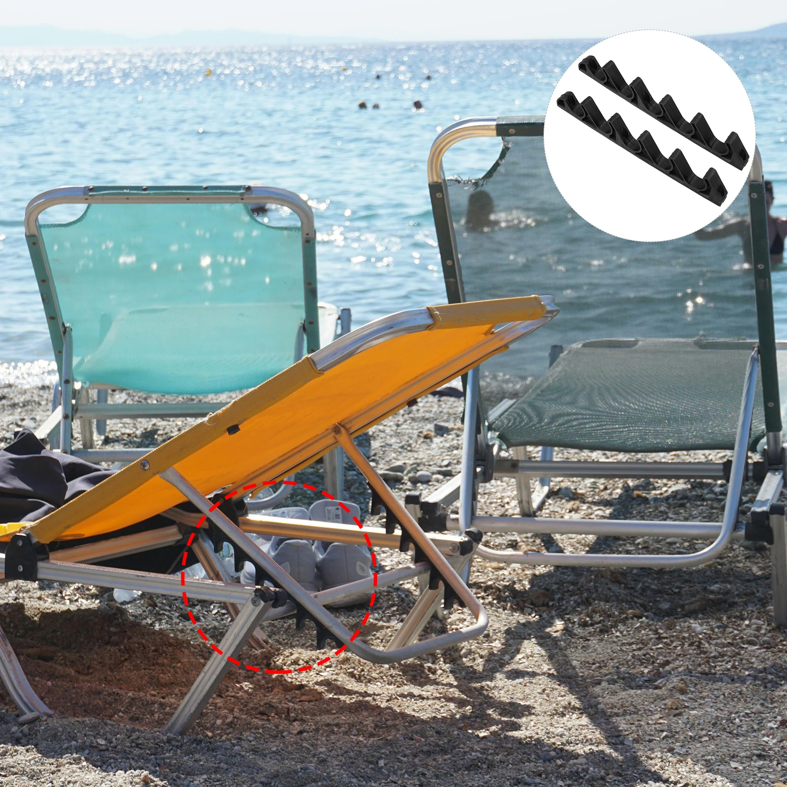 Staffa di regolazione per poltrona lounge da 2 pezzi, supporto per sedia in plastica, fibbia, connettore reclinabile, regolatore per sedia da balcone da giardino esterno - immagine 3