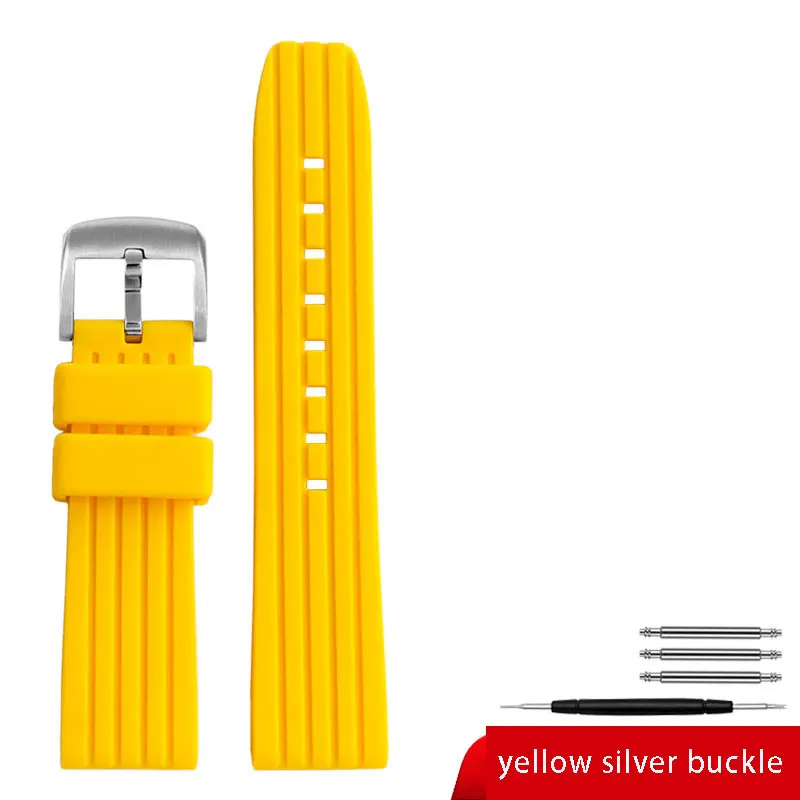 thumbnail image 1 of Correa de reloj de silicona suave de 22 mm para Breitling Avenger Challenger Yellow Wolf Super Ocean Culture, correa de pulsera para hombre, 1 of 5