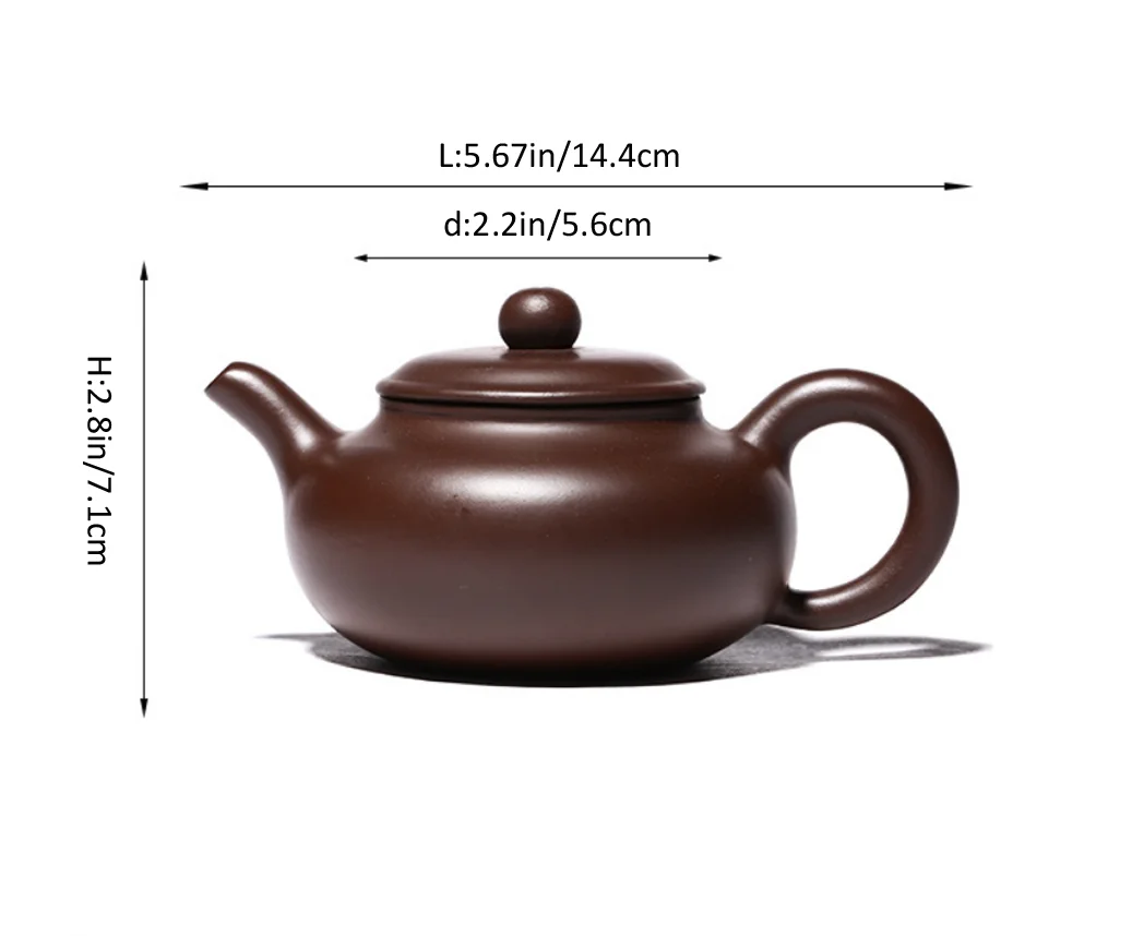 Purple Clay Teapot, Chinese Zisha Clay Teapot with 4 Small Tea Cups(200ML/6.76fl oz)