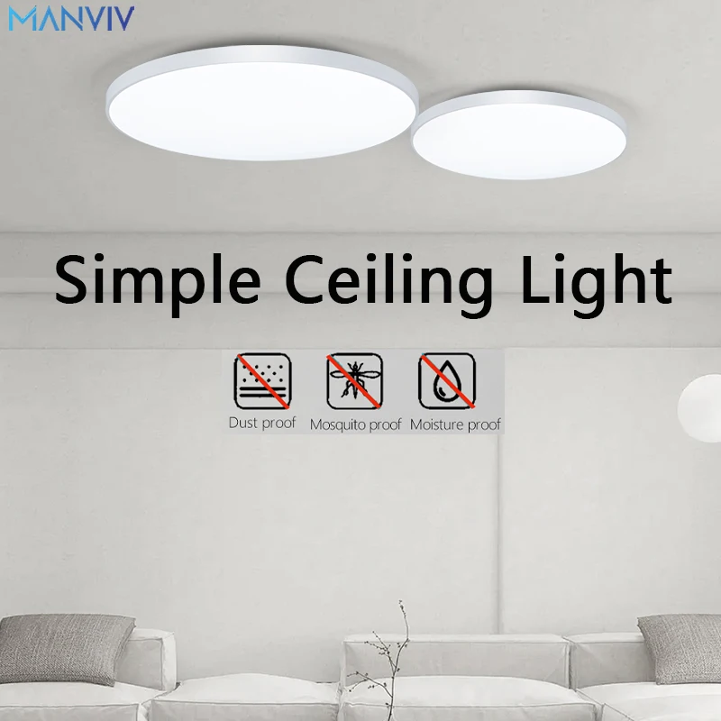 Led Ceiling Lamp 220V Ultra Thin Panel Led Light for Living Room Waterproof Dustproof Three Proof Light Bedroom Bathroom Dining