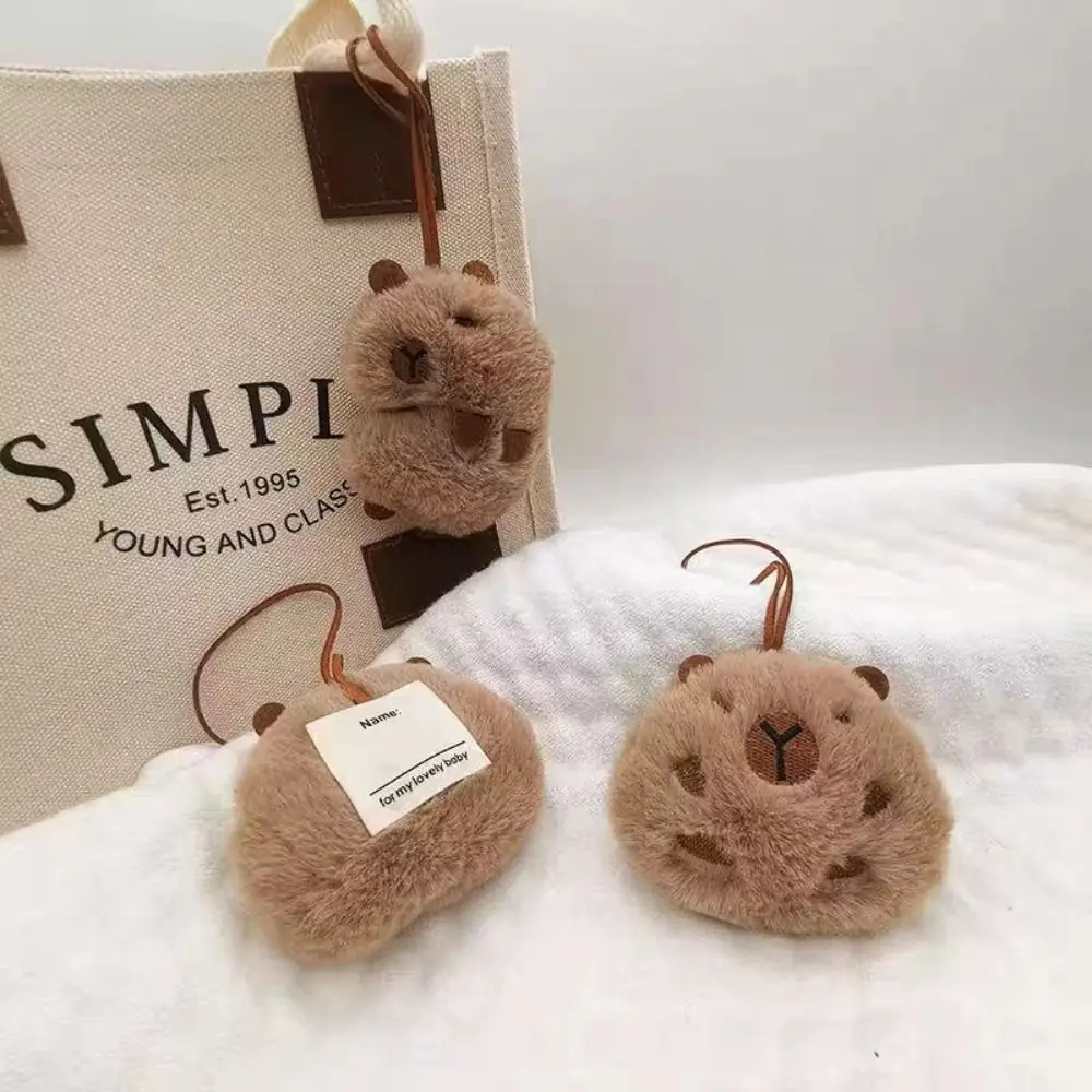 

Cute Cartoon Capybara Plush Keychain Plush Stuffed Soft Bag Name Tag Toys Guinea Pig Pendant Backpack Decor