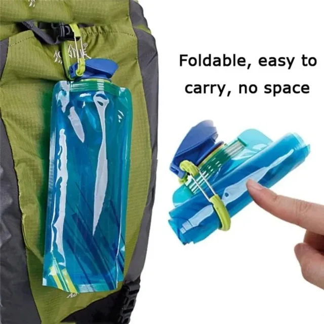 1pc 700ml Portable Ultra Light Folding Soft Water Bag