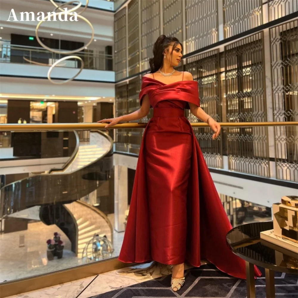 

Amanda Sexy Sling Mermaid فساتين سهره فاخره2023 Nobility Claret Trumpet Prom Dresses Elegantly Detachable Tail Vestidos De Noche