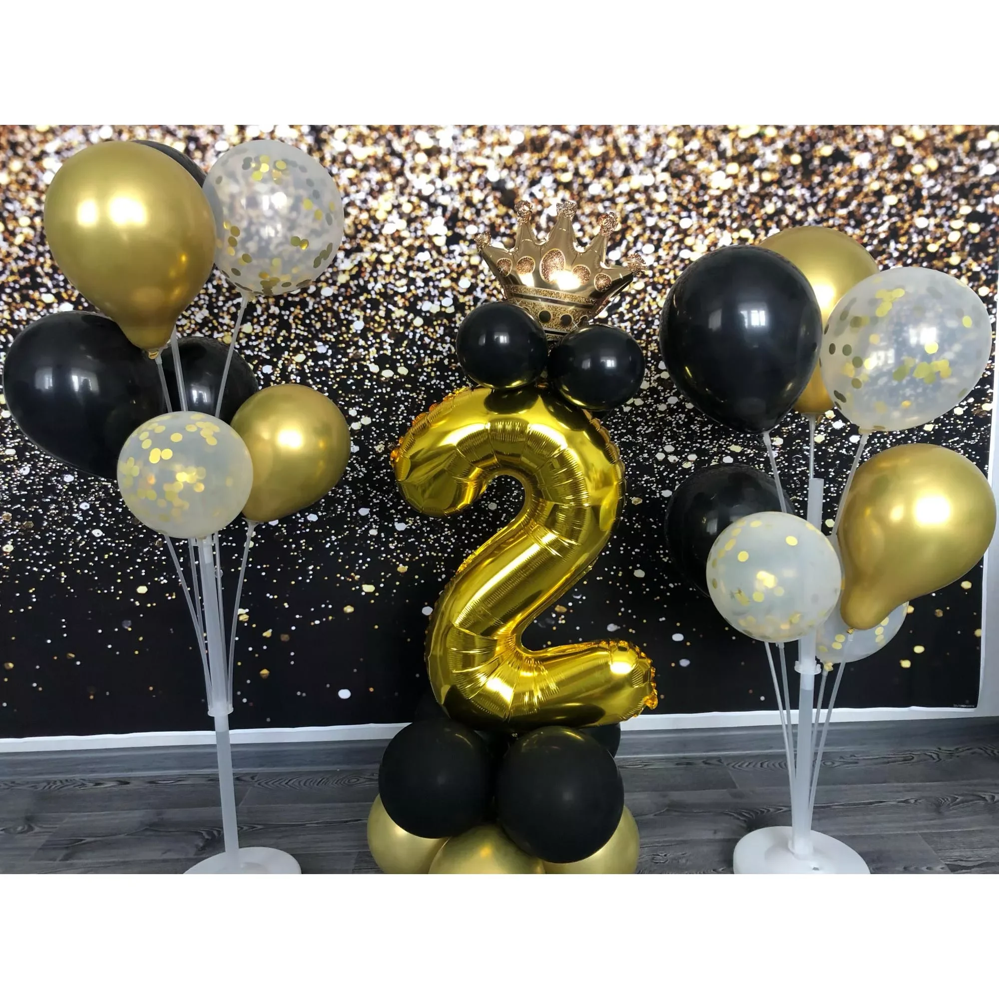 

20pcs 12inch Chrome Gold Black Latex Balloons Birthday Party Decorations Kids 16 18 21st 30 40 50 Graduation Man Woman New Year