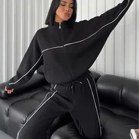 Fjedly-Ensembles de survêtement rayés pour femmes, cardigan décontracté, pantalon à manches longues, sport, imbibé, proximité féminine, entraînement Wstring, 2 pièces 4