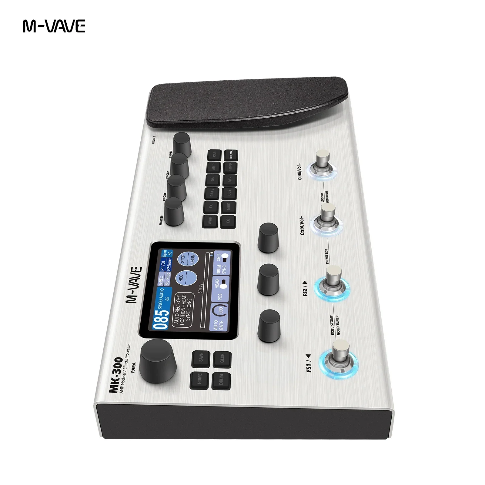 M-VAVE MK-300 Guitar Bass Multi-Effect Processor ANN Neural Modeling With 150s Looper 128 Drums MIDI DAW 120AMP 10h Battery