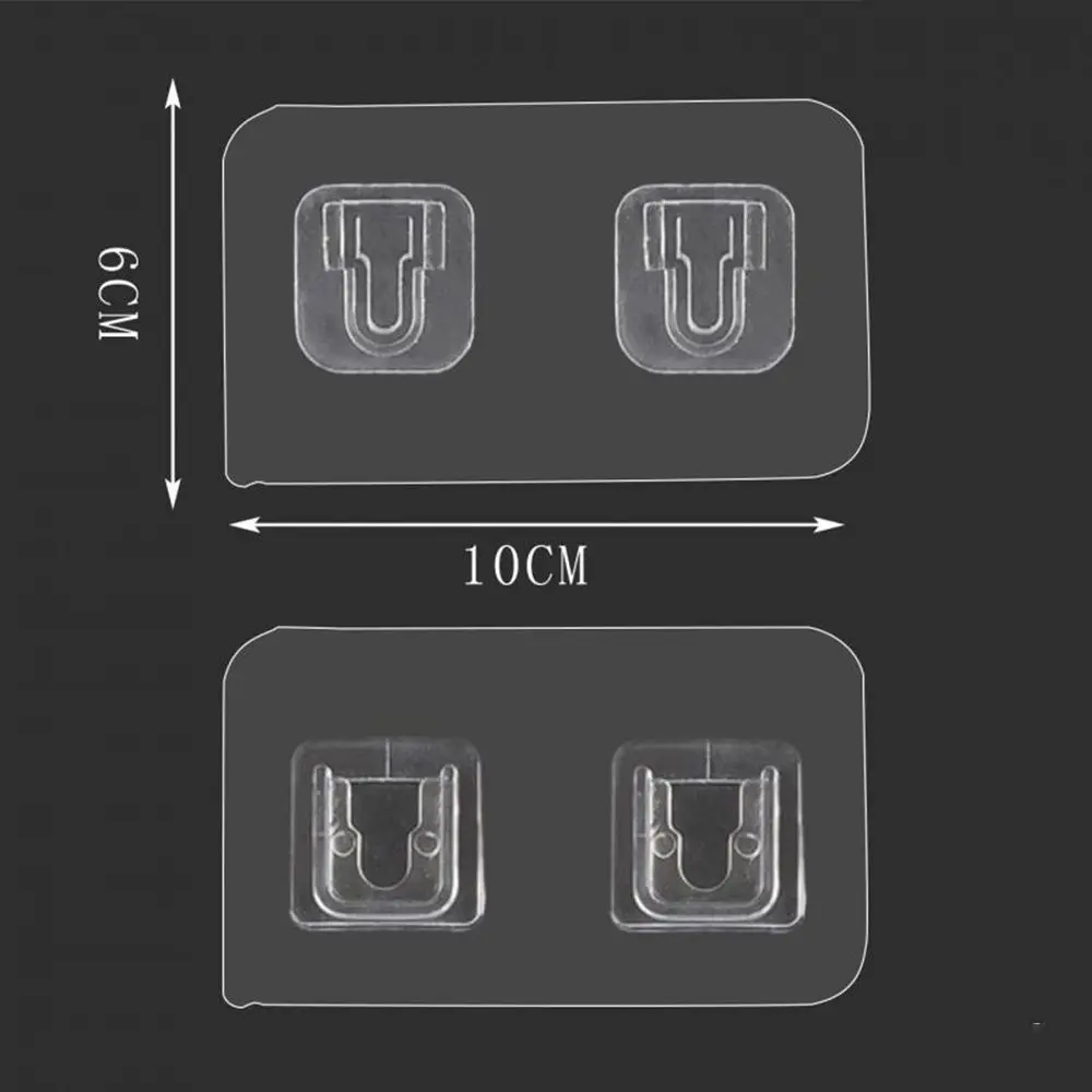 Pvc Perforated Punch-free Wall-mounted Socket Router Holder Socket Transparent Storage Self-adhesive Cable Home Decor Organizer cable organizer wall mounted storage box