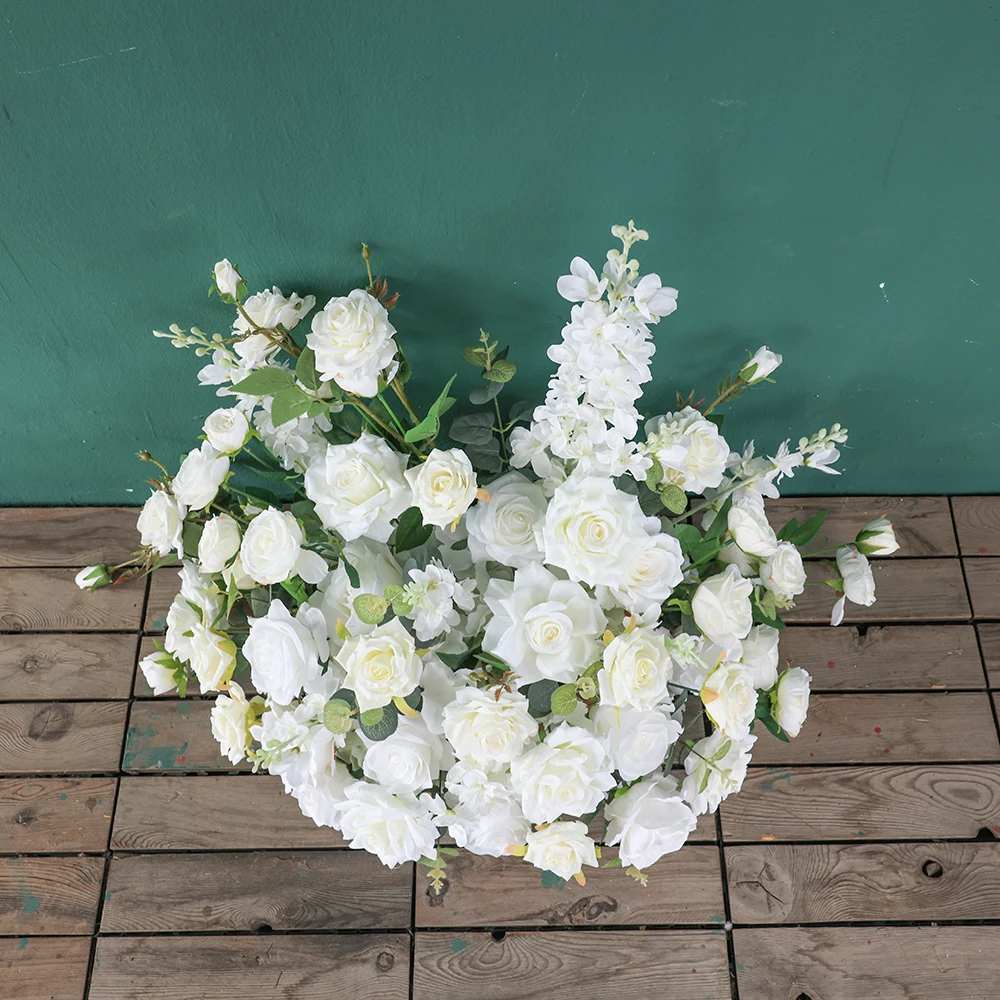Arreglo de flores artificiales de eucalipto de Rosa Blanca personalizado,  decoraciones de fondo de boda, accesorios de decoración de fiesta de Baby  Shower - AliExpress, image size:1000x1000
