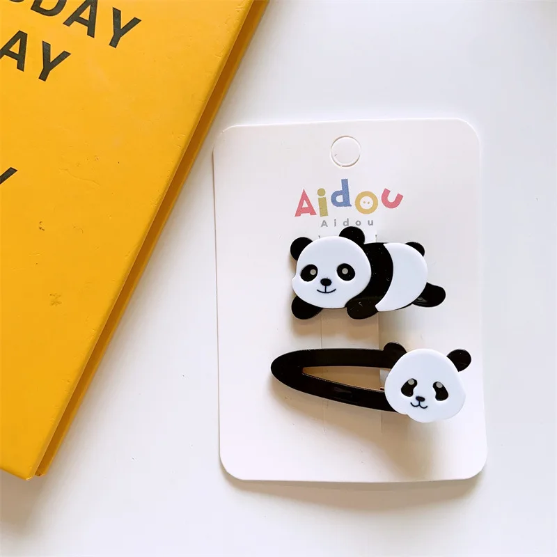 2024 neue 2 Teile/satz Mädchen Acryl Critters Haar Clips Kinder Nette Panda Seite Clip Schöne Welpen Kätzchen Haarnadeln Baby Haar Zubehör – Detail 14