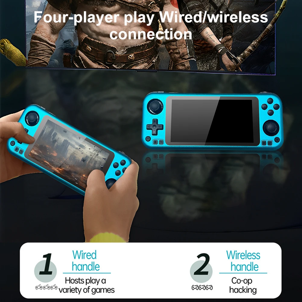 NEW CB408 4.97 Inch Ips 0ca Full Fit Hd IPS Screen Linux Portable Retro Game Nostalgia Open Source Pocket Game Machine