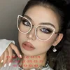 Cutout Cat Eye Metal Frame Clear Glasses Fashion Myopia Nerd Spectacles  -0.5 -1.0 -2.0 -3.0 -4.0 to -6.0 1
