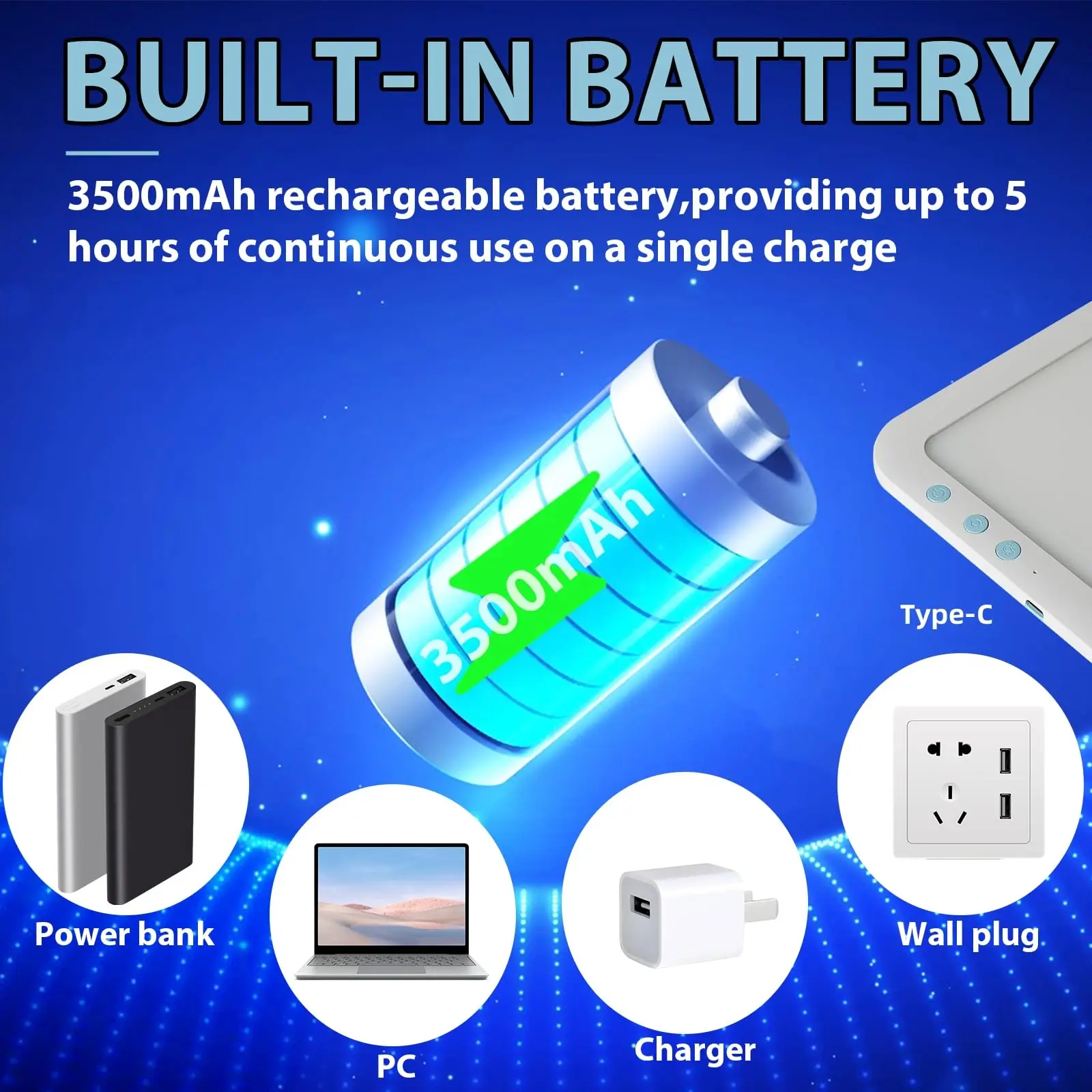 10000 Lux Superheller A4-Leuchtkasten mit 3500 mAh Akku, 6 Dimmstufen und 3 Farbtemperaturen für Stickerei, Diamantmalerei – Detail 3