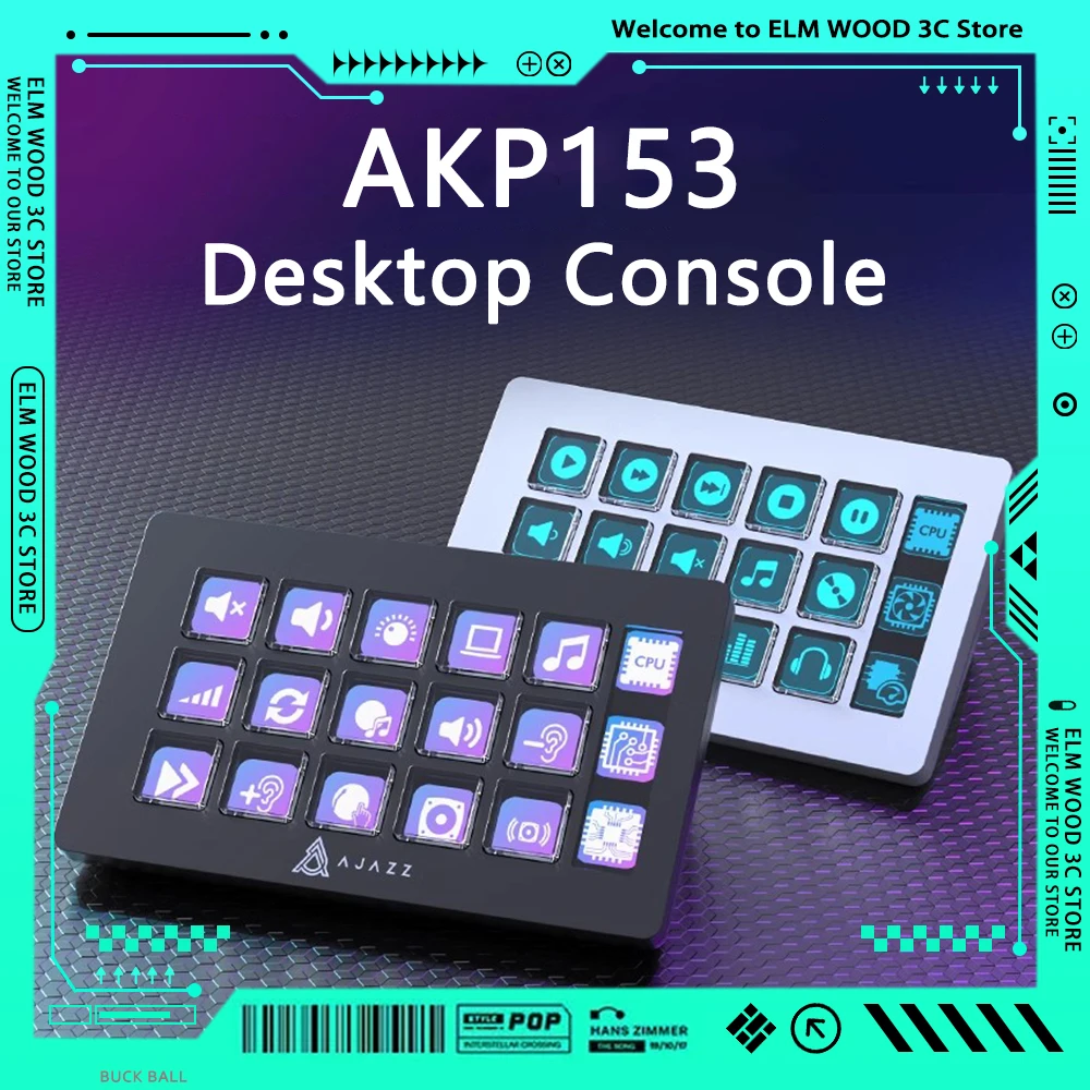 

Ajazz Akp153 Desktop Controller Wired Console Panel Programming Shortcut Key Keyboard Pc Accessories For Mac Windows Gamer Gifts