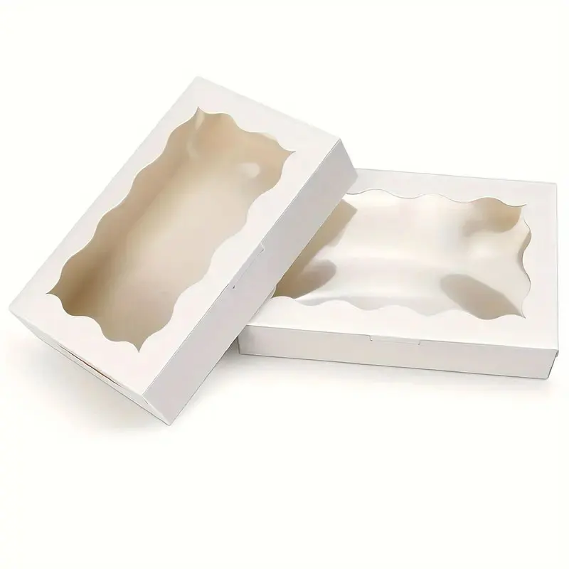 16/32Pcs Cake Carriers Square Boxes with Lids, White Dessert and Bread Boxes with Trans... - SKU CCSB1034 - UGI Packaging