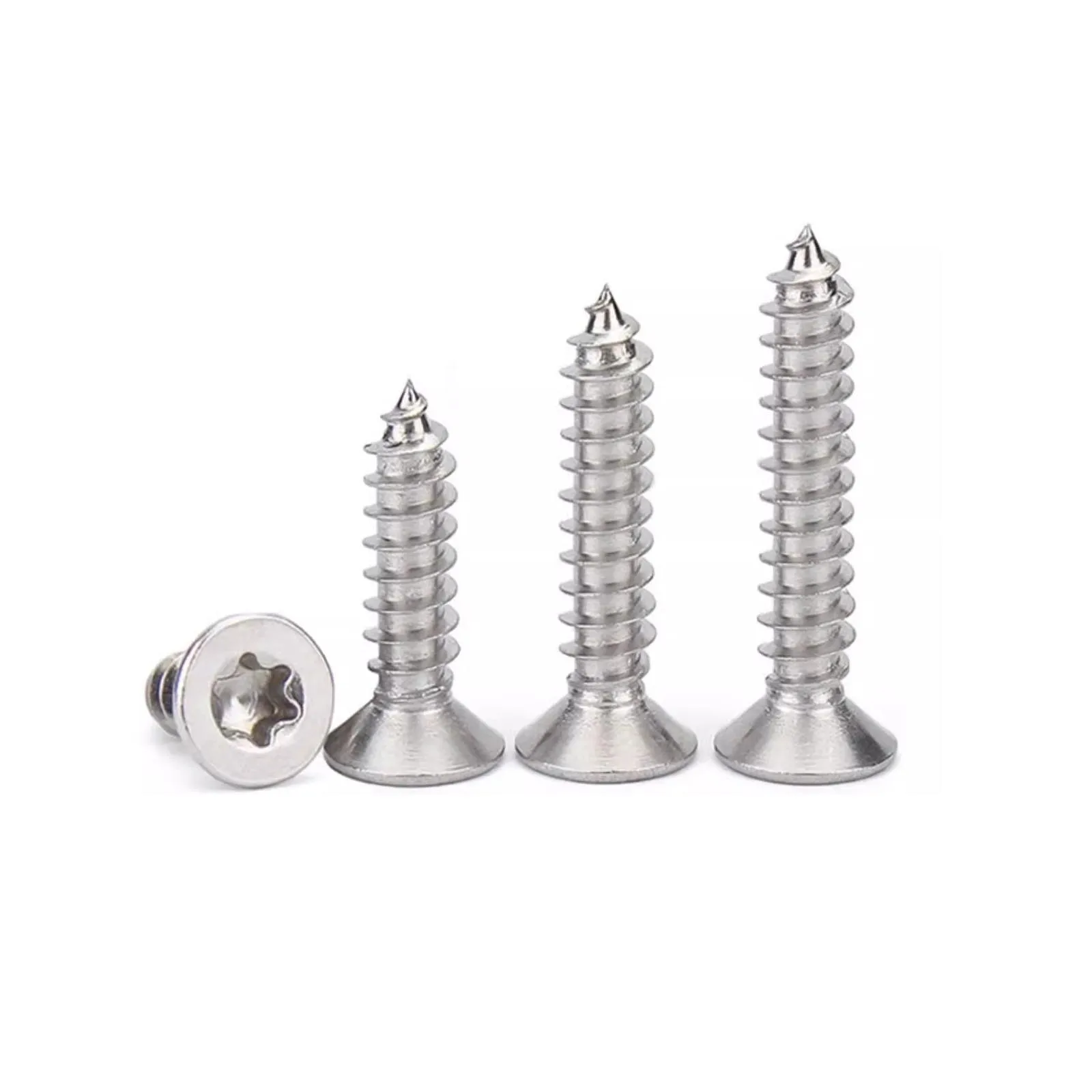 GB2670.2 M2 M2.3 M2.6 M3 M3.5 M4 M5 M6 304 Stainless Steel Six Lobe Torx Flat Countersunk Head Security Self-tapping Wood Screw