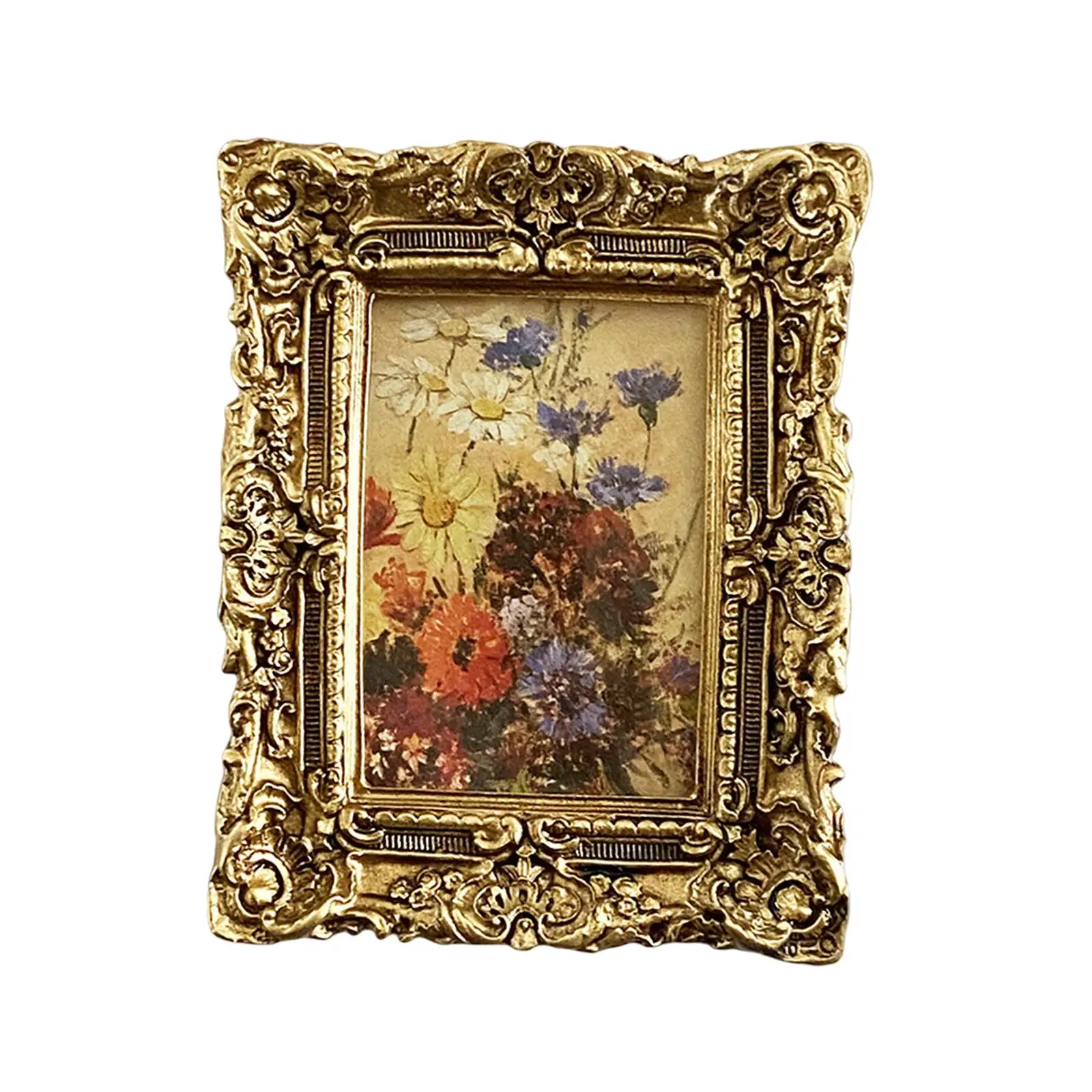 

Small Photo Frame Tabletop Picture Frame Hanging Retro Style Crafts Resin Picture Frame for Wedding Home Desktop Decor Gift