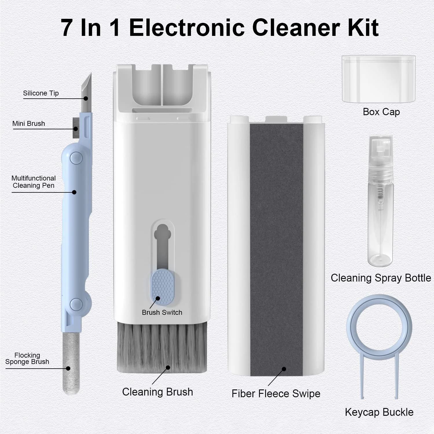 Keyboard cleaning artifact dust removal brush mechanical keyboard cleaning gray brush