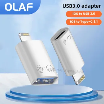올라프 OTG 어댑터, iOS 라이트닝-USB C 어댑터, 아이폰 아이패드 U 디스크, USB 3.0-라이트닝 어댑터, 고속 충전 OTG