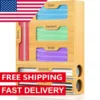 Bag Storage Organizer for Kitchen Drawer, 6 in 1 Foil and Plastic Wrap Dispenser with Cutter, Bamboo Plastic Baggie Organizer ﻿ 1