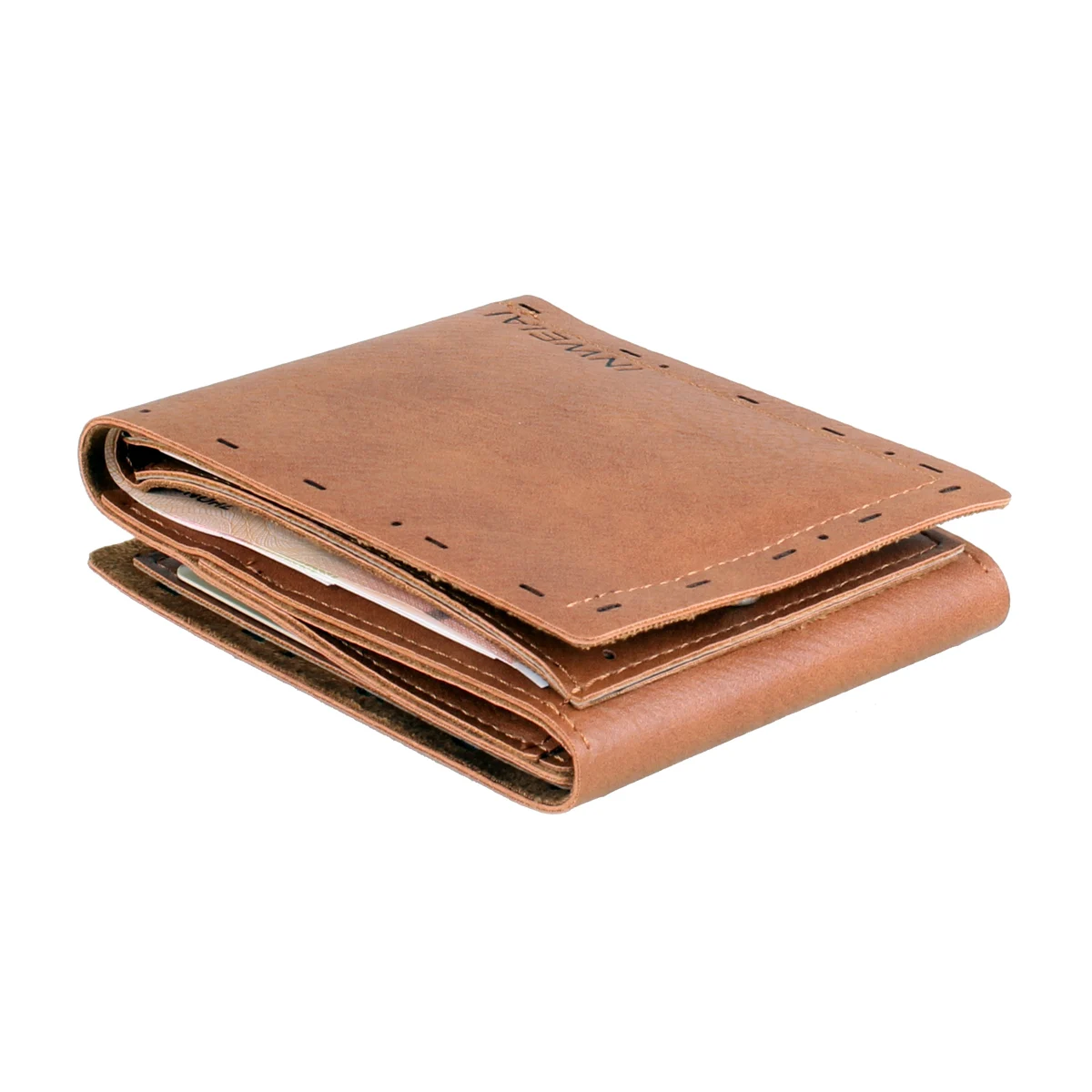 Novelty leather men's wallet, designer's personalized and fashionable carved women's large capacity card clip coin bag