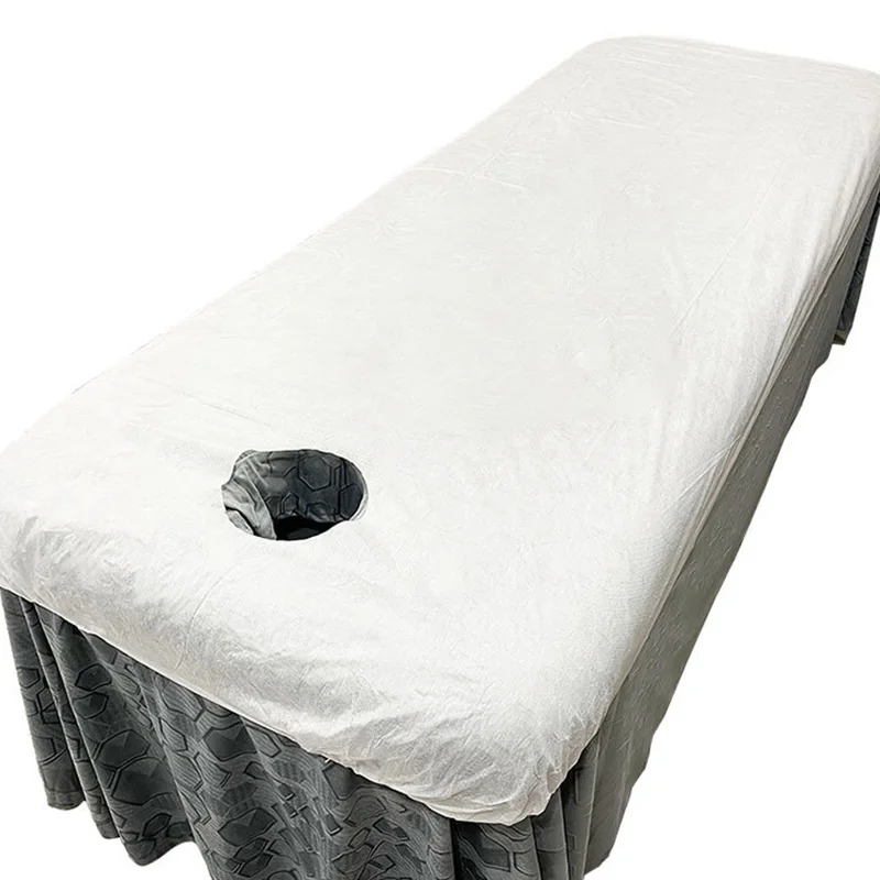 10Pcs Disposable Bed Cover Open Hole Spa Massage Soft Bed Sheets Non-woven Fabric Breathable Elastic Bedspread Home Textile 6